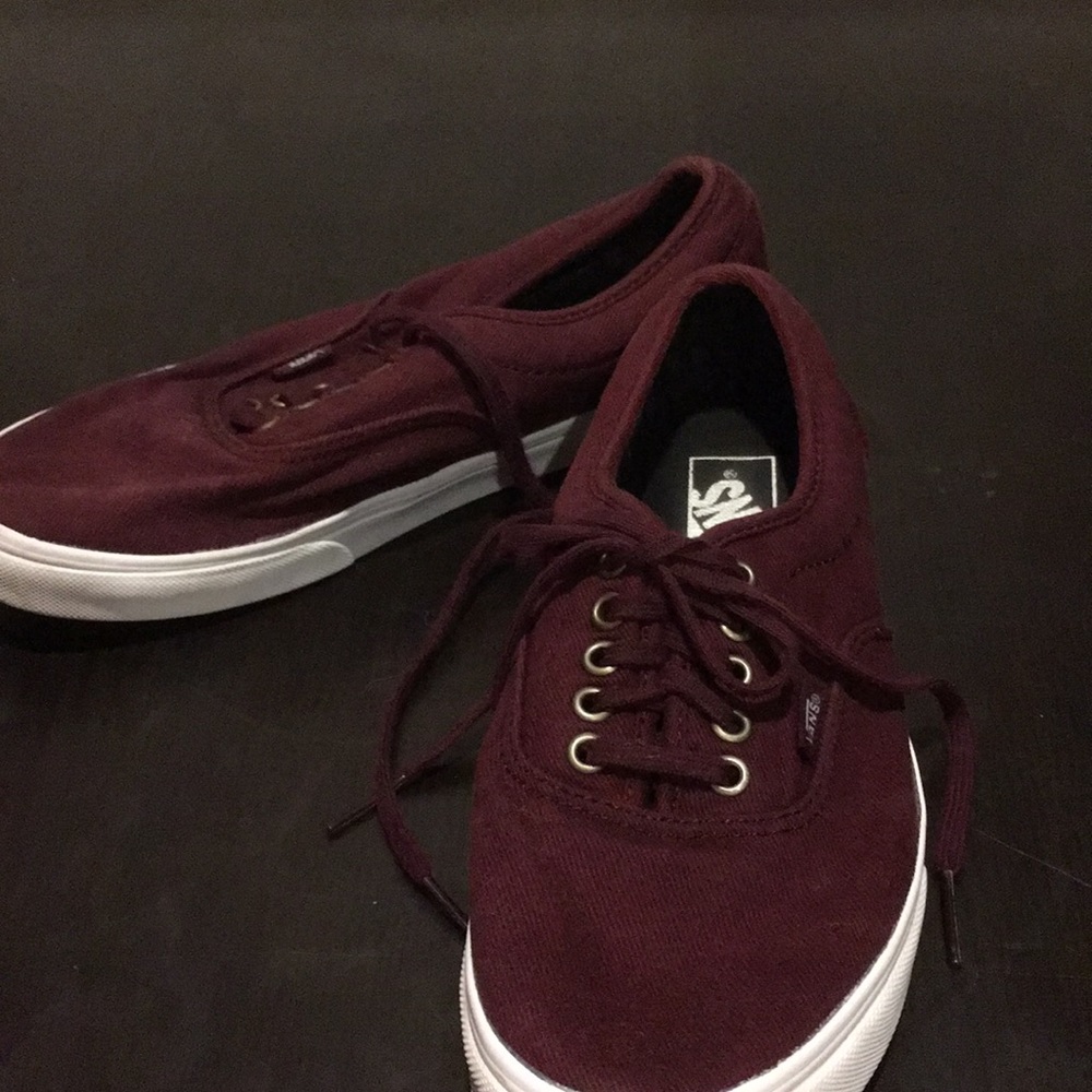 Maroon low top Vans
